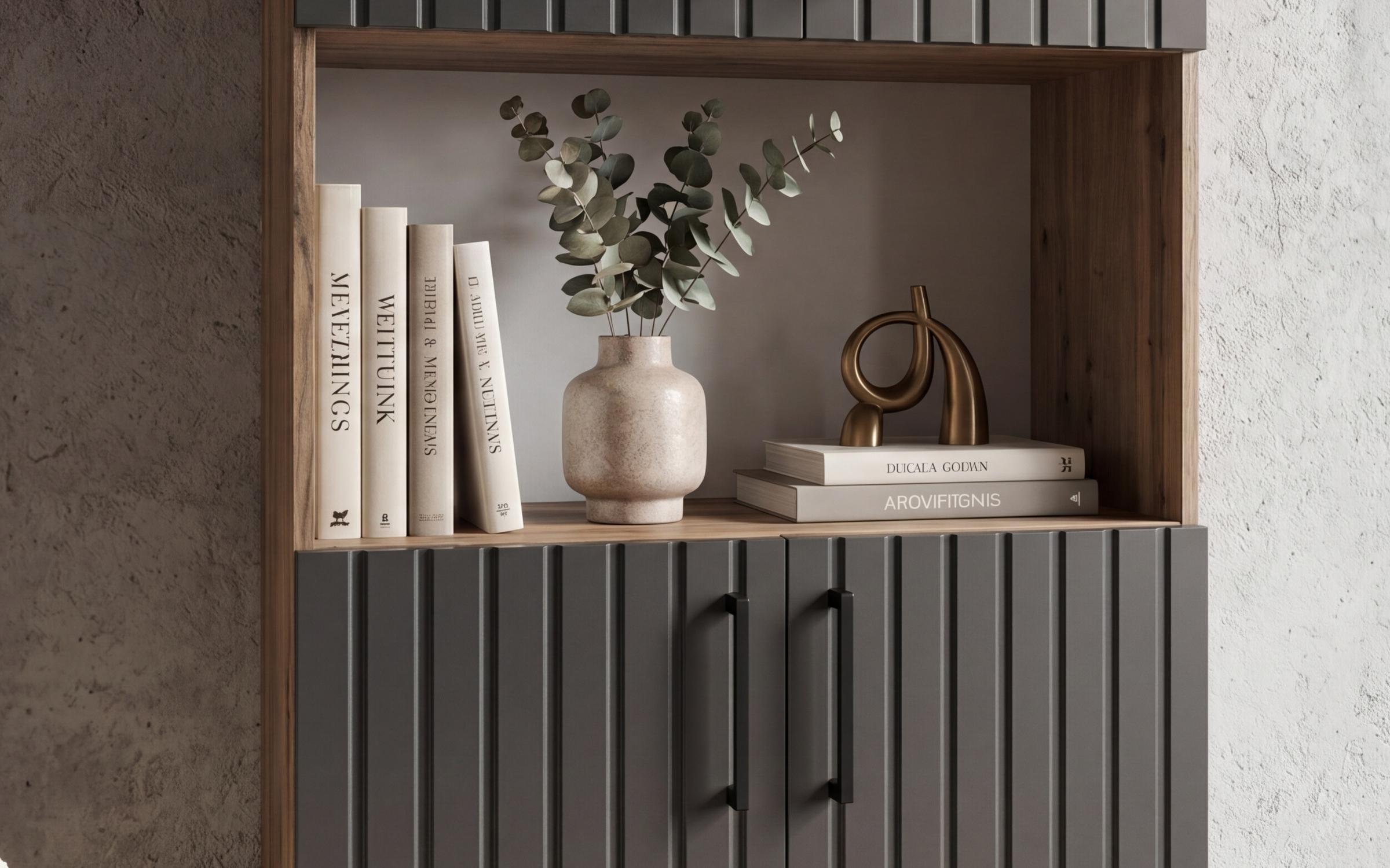 Biblioteca Duo, stejar scandinav inchis + catifea neagra  4